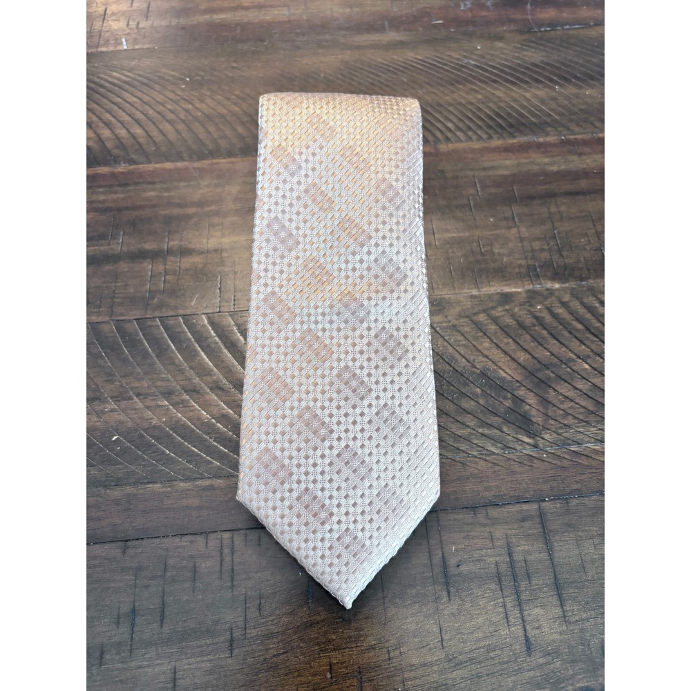 NWT Perry Ellis Portfolio Taupe Diamond‎ Textured Necktie Men's Business